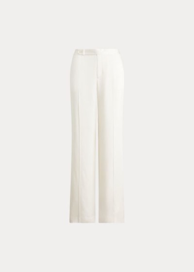 Pantalones Ralph Lauren Mujer Creme Claro - Hailey Satin Wide-Leg - QGTWZ8092